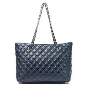 Women Genuine Leather Quilted Tote Bag Shopper